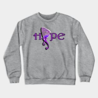 Purple Ribbon Cure Lupus Awareness Butterfly Hope Gifts Crewneck Sweatshirt